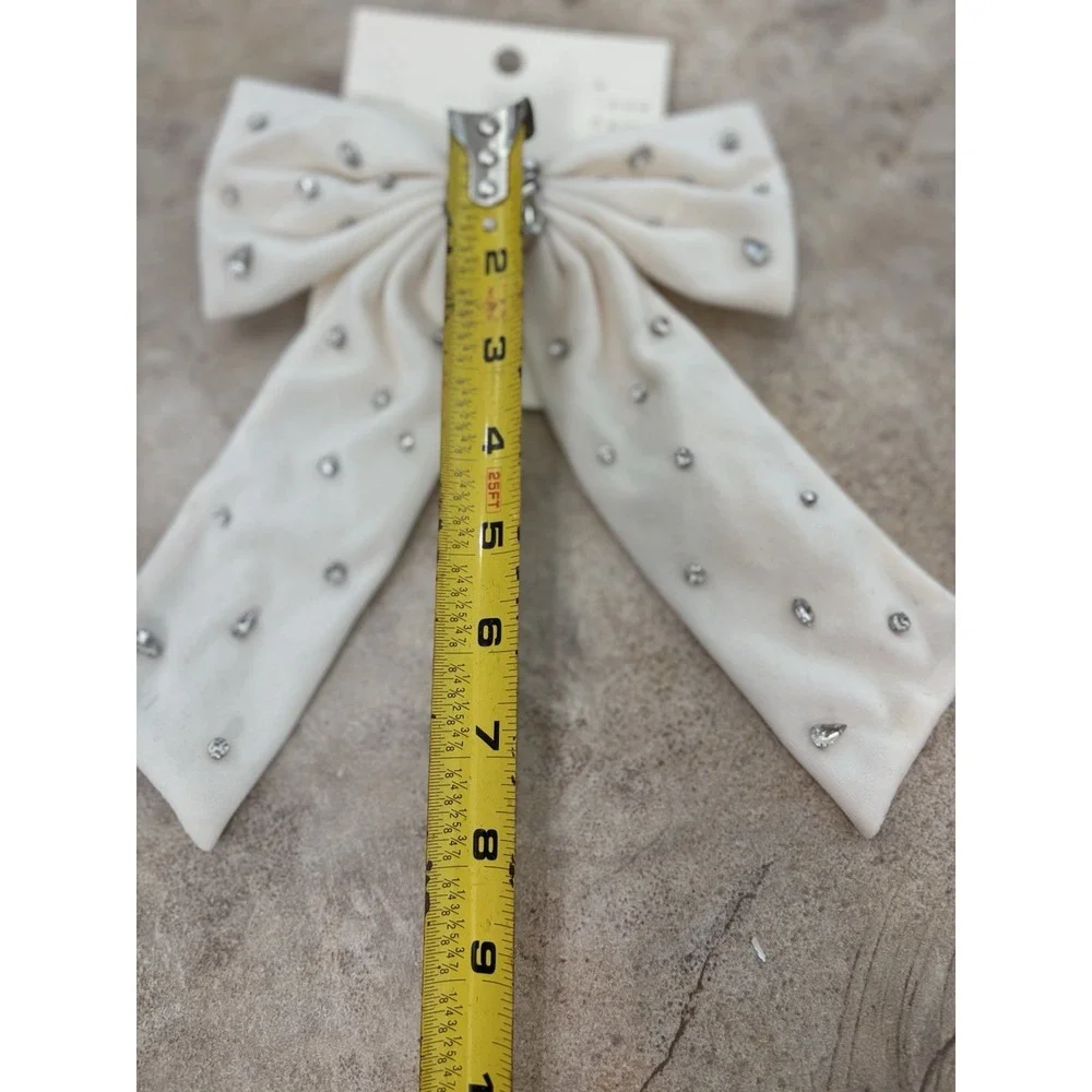 3 A New Day Rhinestone Hair Bow Clips Black Ivory Bronze Satin Formal Holiday